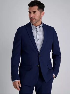 Haggar Premium Slim Fit Navy Suit 38R 30x30 Prom Wedding